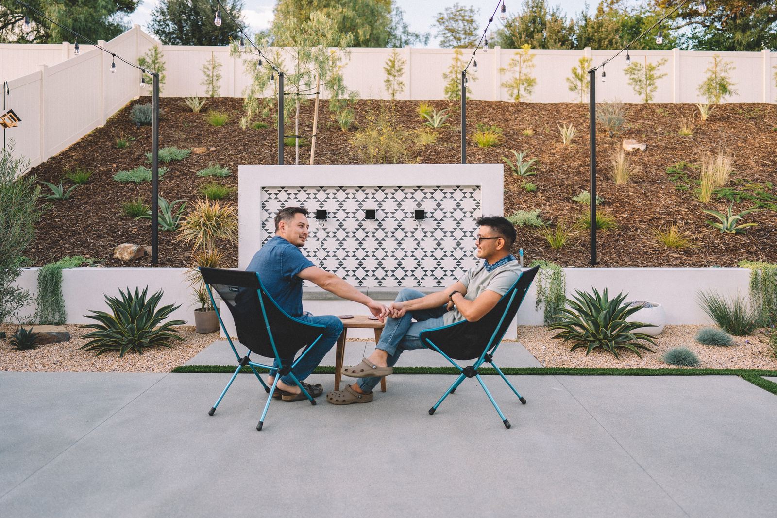 Desert-style backyard courtyard in the East Valley